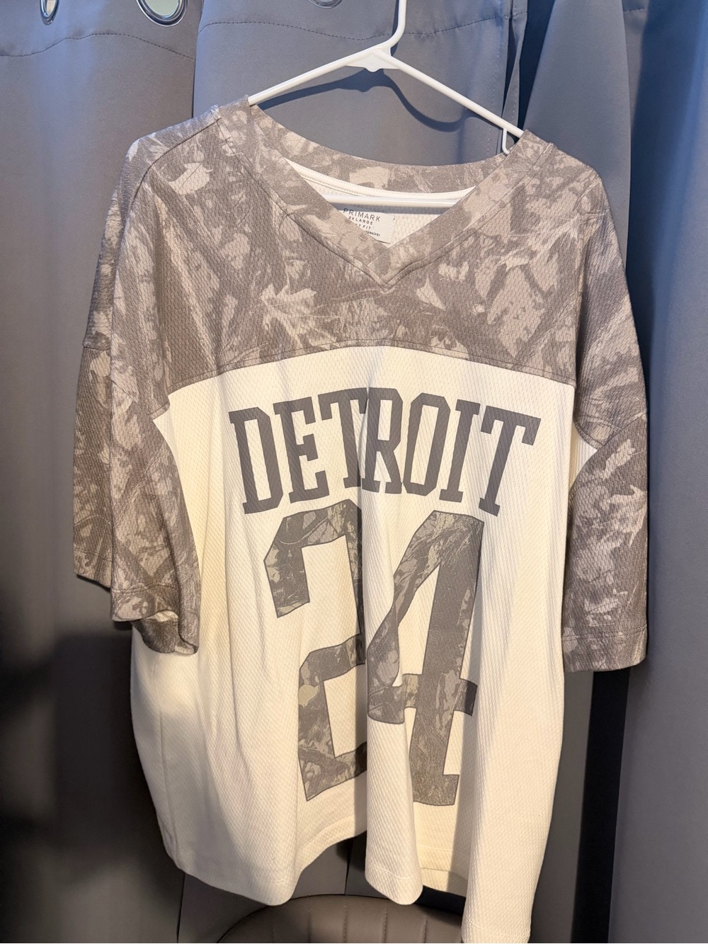 Primark Detroit Jersey Shirt - Gray & White